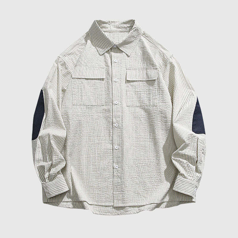 Style Core Aesthetics, New Style Trends Vintage Contrast Stripe Shirts