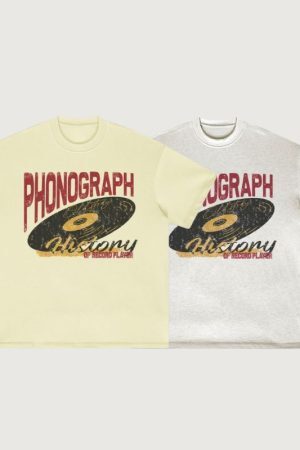 Style Core Aesthetics, New Style Trends Vintage Cotton Gramophone Tee