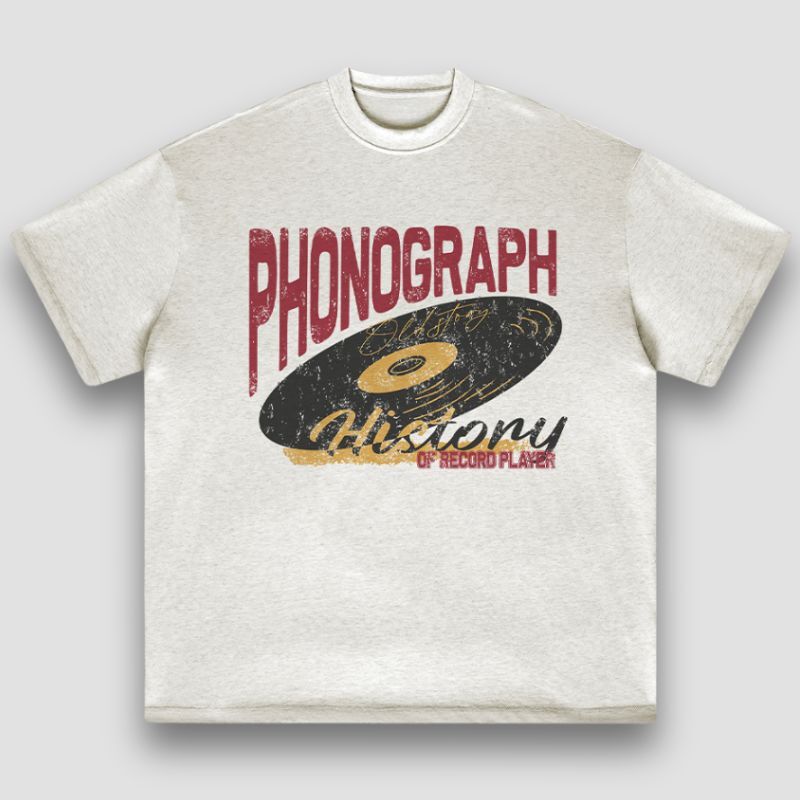 Style Core Aesthetics, New Style Trends Vintage Cotton Gramophone Tee Style Core Aesthetics, New Style Trends Vintage Cotton Gramophone Tee