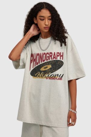 Style Core Aesthetics, New Style Trends Vintage Cotton Gramophone Tee