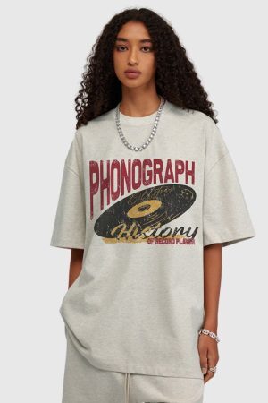 Style Core Aesthetics, New Style Trends Vintage Cotton Gramophone Tee