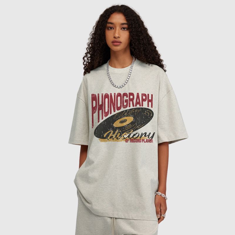 Style Core Aesthetics, New Style Trends Vintage Cotton Gramophone Tee Style Core Aesthetics, New Style Trends Vintage Cotton Gramophone Tee
