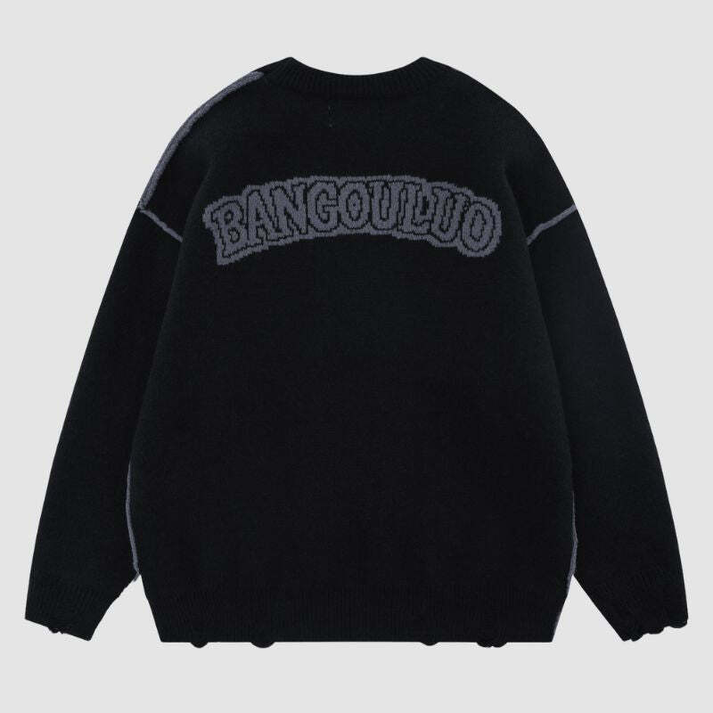 Style Core Aesthetics, New Style Trends Vintage Cross Pattern Embroidered Sweater Style Core Aesthetics, New Style Trends Vintage Cross Pattern Embroidered Sweater