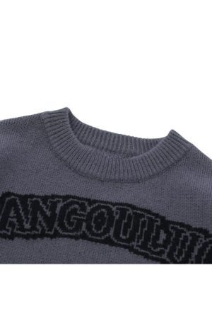 Style Core Aesthetics, New Style Trends Vintage Cross Pattern Embroidered Sweater