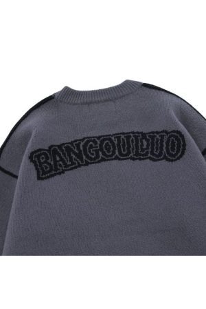 Style Core Aesthetics, New Style Trends Vintage Cross Pattern Embroidered Sweater