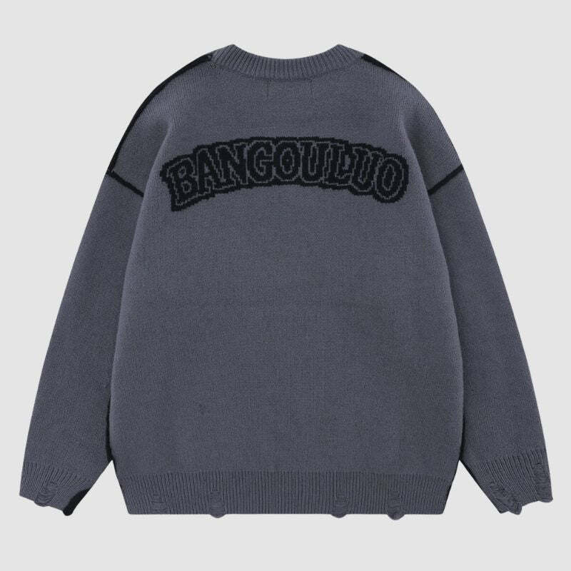 Style Core Aesthetics, New Style Trends Vintage Cross Pattern Embroidered Sweater Style Core Aesthetics, New Style Trends Vintage Cross Pattern Embroidered Sweater