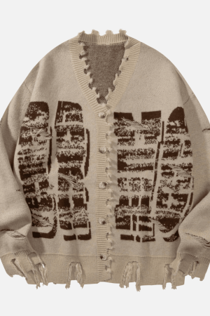 Style Core Aesthetics, New Style Trends Vintage Distressed Knit Cardigan