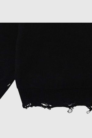 Style Core Aesthetics, New Style Trends Vintage Distressed Knit Sweater