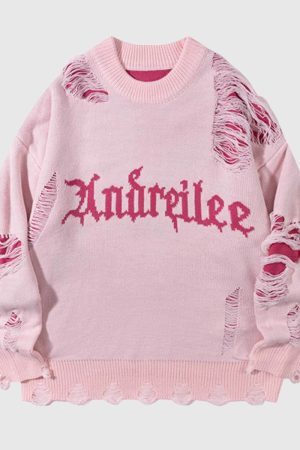 Style Core Aesthetics, New Style Trends Vintage Distressed Knit Sweater