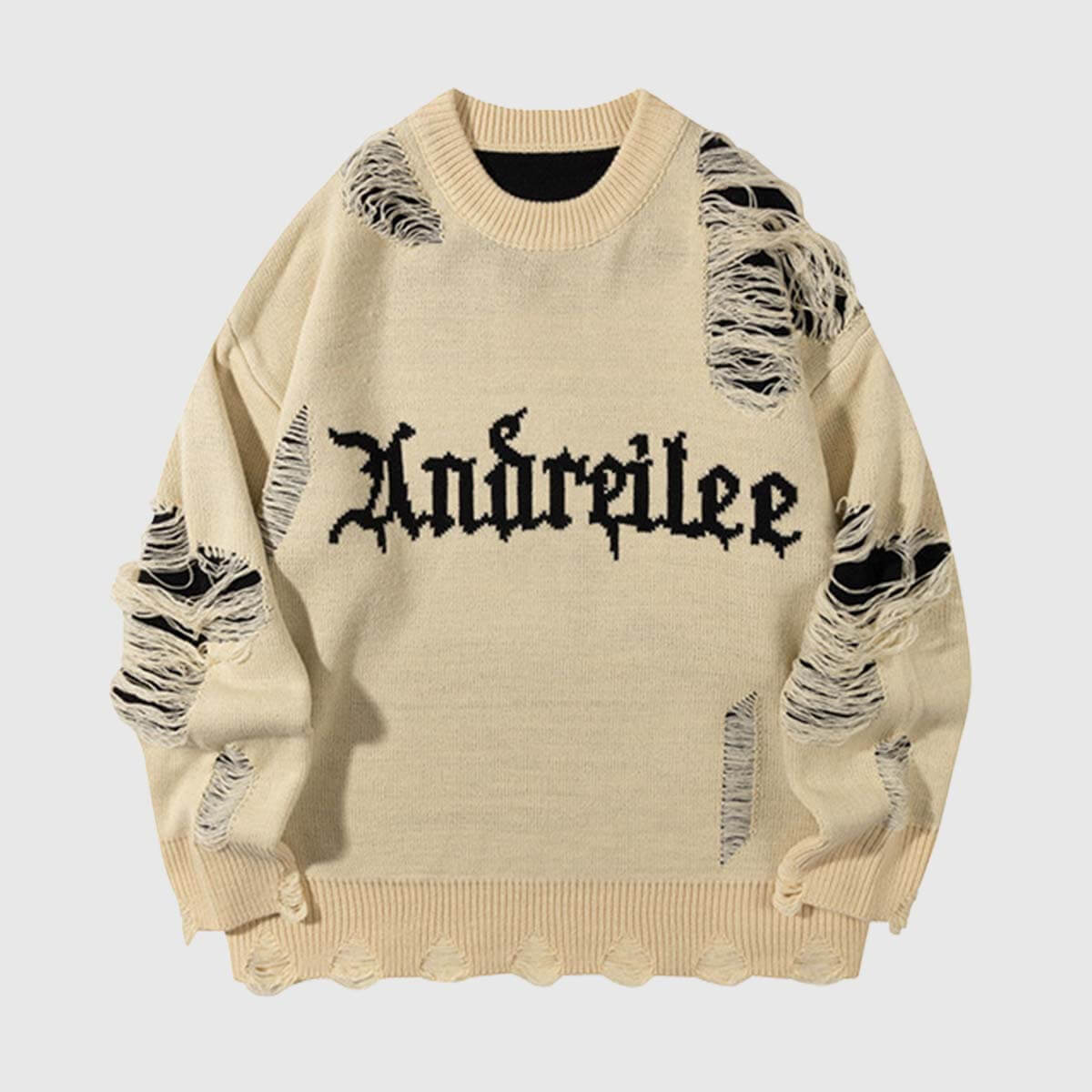 Style Core Aesthetics, New Style Trends Vintage Distressed Knit Sweater
