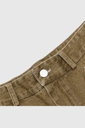 Style Core Aesthetics, New Style Trends Vintage Distressed Solid Jorts