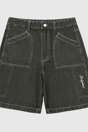 Style Core Aesthetics, New Style Trends Vintage Distressed Solid Jorts