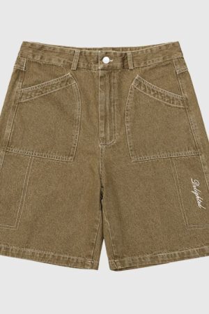 Style Core Aesthetics, New Style Trends Vintage Distressed Solid Jorts