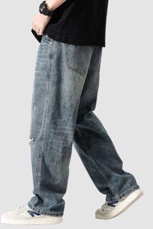 Style Core Aesthetics, New Style Trends Vintage Distressed Washed Ripped Jeans