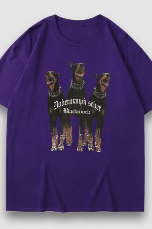 Style Core Aesthetics, New Style Trends Vintage Doberman Pinscher Print Tee