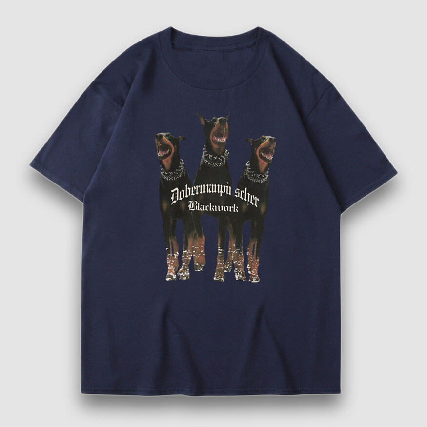 Style Core Aesthetics, New Style Trends Vintage Doberman Pinscher Print Tee