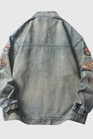 Style Core Aesthetics, New Style Trends Vintage Embroidered Denim Jacket