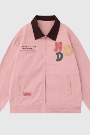 Style Core Aesthetics, New Style Trends Vintage Embroidered Dopamine Design Jacket