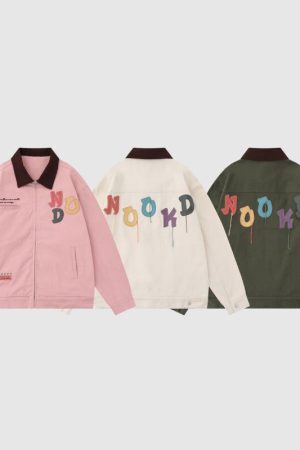 Style Core Aesthetics, New Style Trends Vintage Embroidered Dopamine Design Jacket