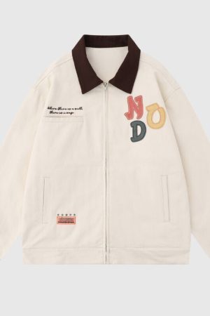 Style Core Aesthetics, New Style Trends Vintage Embroidered Dopamine Design Jacket