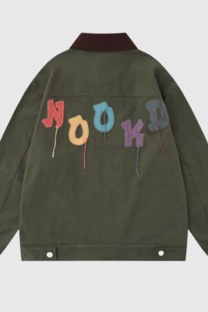 Style Core Aesthetics, New Style Trends Vintage Embroidered Dopamine Design Jacket