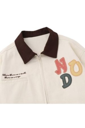 Style Core Aesthetics, New Style Trends Vintage Embroidered Dopamine Design Jacket