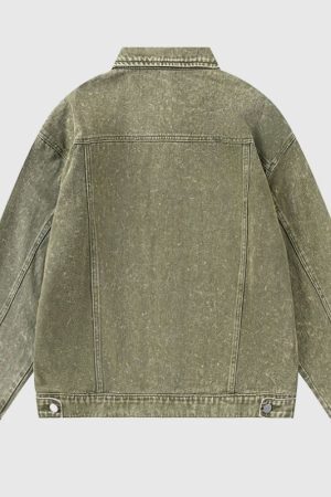 Style Core Aesthetics, New Style Trends Vintage Embroidered Washed Denim Jacket