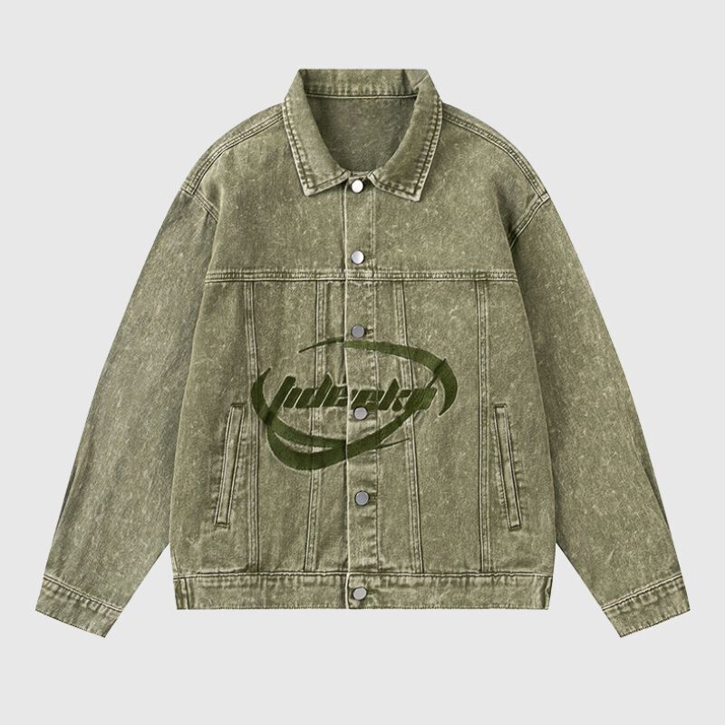Style Core Aesthetics, New Style Trends Vintage Embroidered Washed Denim Jacket