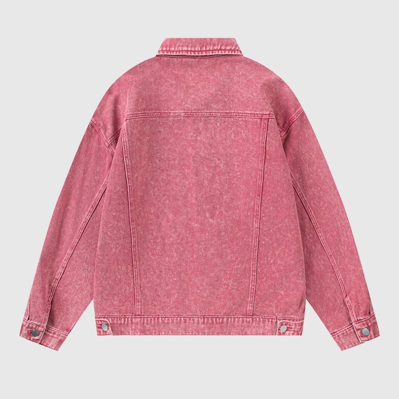 Style Core Aesthetics, New Style Trends Vintage Embroidered Washed Denim Jacket Style Core Aesthetics, New Style Trends Vintage Embroidered Washed Denim Jacket