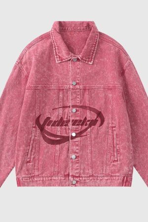 Style Core Aesthetics, New Style Trends Vintage Embroidered Washed Denim Jacket
