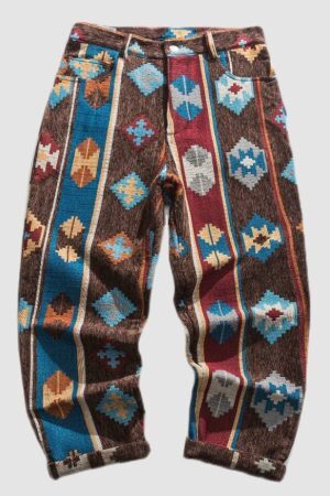 Style Core Aesthetics, New Style Trends Vintage Ethnic Embroidered Pants