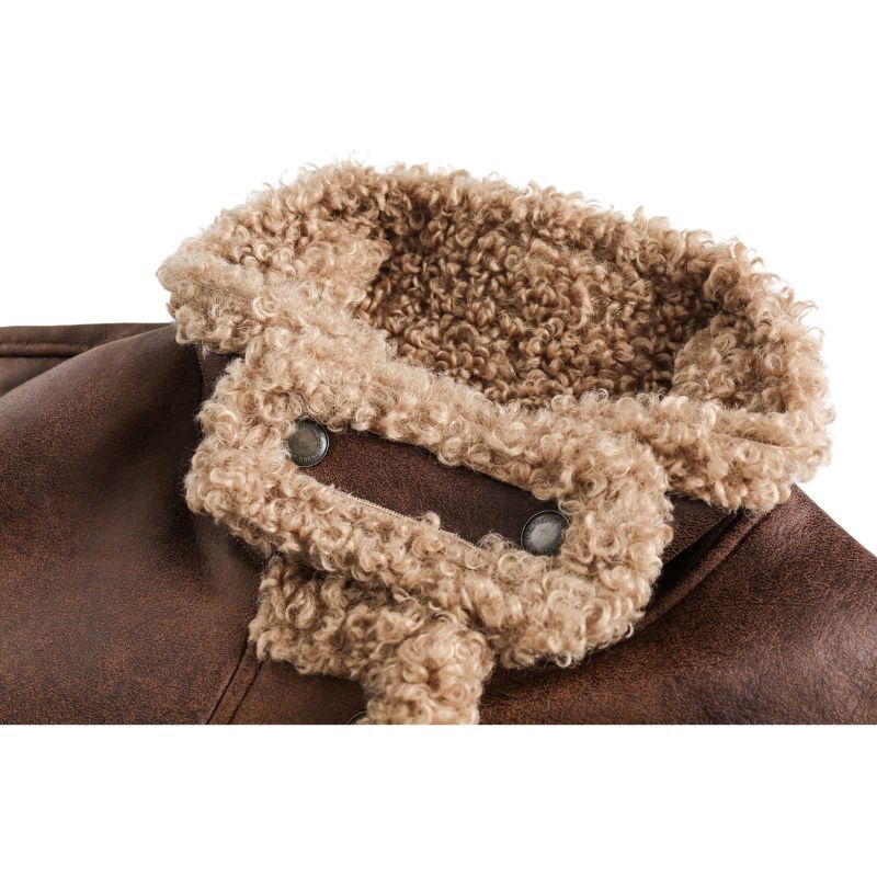 Style Core Aesthetics, New Style Trends Vintage Faux Shearling PU Leather Motorcycle Coat Style Core Aesthetics, New Style Trends Vintage Faux Shearling PU Leather Motorcycle Coat