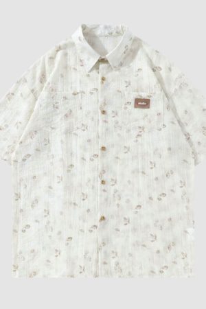 Style Core Aesthetics, New Style Trends Vintage Floral Full Print Shirts