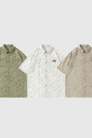 Style Core Aesthetics, New Style Trends Vintage Floral Full Print Shirts