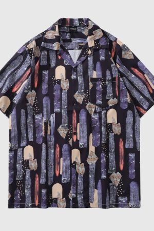 Style Core Aesthetics, New Style Trends Vintage Graffiti Printed Shirt