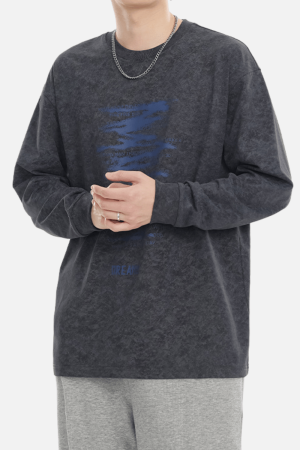 Style Core Aesthetics, New Style Trends Vintage Graphic Long Sleeve Tee