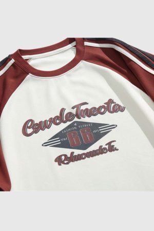 Style Core Aesthetics, New Style Trends Vintage Graphic Raglan Shirt