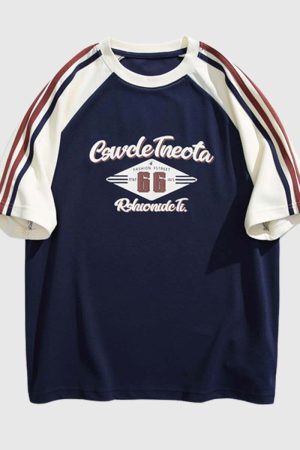 Style Core Aesthetics, New Style Trends Vintage Graphic Raglan Shirt