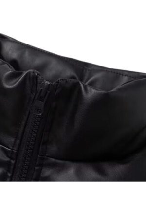 Style Core Aesthetics, New Style Trends Vintage Inspired PU Leather Padded Jacket