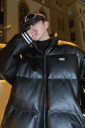 Style Core Aesthetics, New Style Trends Vintage Inspired PU Leather Padded Jacket