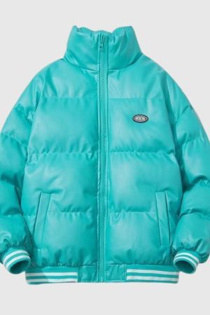 Style Core Aesthetics, New Style Trends Vintage Inspired PU Leather Padded Jacket