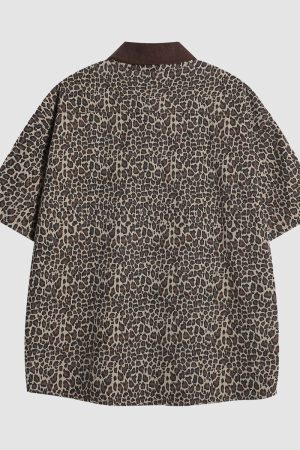 Style Core Aesthetics, New Style Trends Vintage Leopard Cotton Shirts