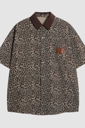 Style Core Aesthetics, New Style Trends Vintage Leopard Cotton Shirts