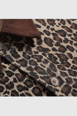 Style Core Aesthetics, New Style Trends Vintage Leopard Cotton Shirts