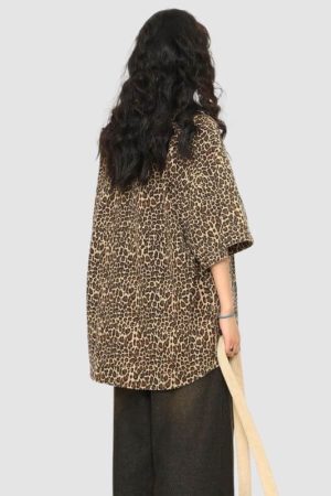 Style Core Aesthetics, New Style Trends Vintage Leopard Cotton Shirts