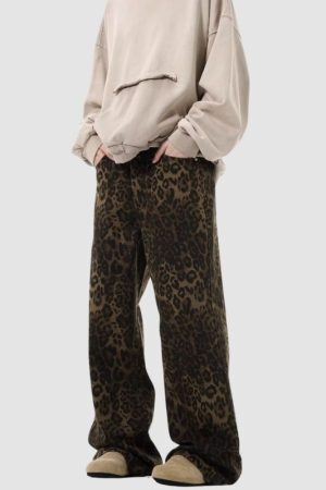 Style Core Aesthetics, New Style Trends Vintage Leopard Jeans