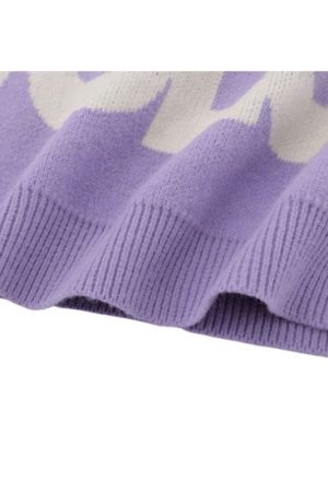 Style Core Aesthetics, New Style Trends Vintage Letter Embossed Thick Knit Sweater