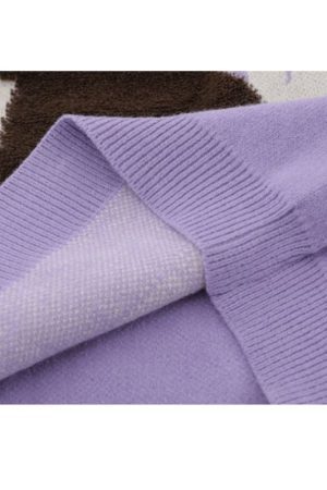 Style Core Aesthetics, New Style Trends Vintage Letter Embossed Thick Knit Sweater