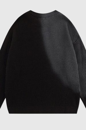 Style Core Aesthetics, New Style Trends Vintage Letter Embroidered Design Pullover