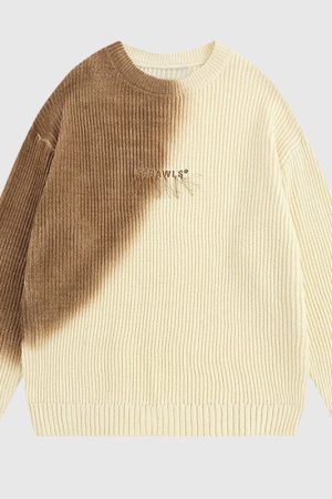 Style Core Aesthetics, New Style Trends Vintage Letter Embroidered Design Pullover